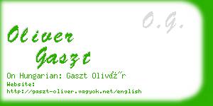 oliver gaszt business card